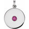 Pendentif disque en argent sterling et rubis naturel
