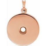 Disque rond en or rose 14 carats de 3 mm, monture de collier 16-18 pouces