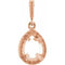 Monture pendentif style halo en or rose 14 carats 7x5 mm