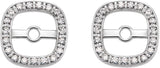 14K White Gold .08 CTW Natural Diamond Halo-Style Earring Jackets