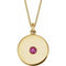 Collier avec disque de rubis jaune 14 carats cultivé en laboratoire, 40-45 cm