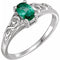 Bague en argent sterling pour jeune fille de mai avec pierre de naissance imitation.
