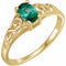 Bague de naissance imitation pierre jaune 14 carats pour jeune fille (mai)