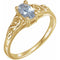 Bague de naissance d'avril pour les jeunes, en or jaune 14 carats, imitation pierre de naissance.