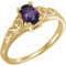 Bague de naissance enfant en or jaune 14 carats, imitation pierre de naissance de février