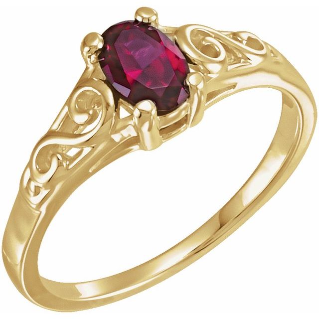 Bague de naissance imitation pierre jaune 14 carats pour jeunes (janvier)