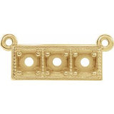 Collier avec pendentif central en or jaune 10 carats, orné de trois pierres rondes granulées de 3 mm.