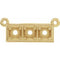 Collier avec pendentif central en or jaune 14 carats, orné d'une barre ronde à trois pierres granulées de 3 mm.