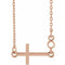 Monture de collier croix ronde latérale en or rose 14 carats de 2 mm, 40 à 45 cm (16 à 18 pouces)