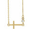 Collier croix latérale en or jaune 14 carats serti de diamants naturels (0,03 carat au total), 40-45 cm (16-18 pouces).