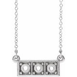 Monture de collier en argent sterling 925 avec barrette ronde granuleuse à trois pierres de 3 mm