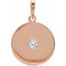 Pendentif disque en or rose 14 carats serti de diamants naturels (0,10 carat au total)