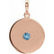 Pendentif disque en aigue-marine naturelle rose 14 carats