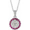 Collier en or 14 carats serti de rubis blancs naturels et de diamants naturels (0,3 carat au total), longueur 40-45 cm (16-18 pouces).