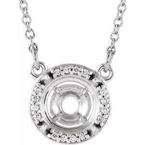 Collier semi-serti de 40 cm (16 pouces) en or blanc 14 carats, serti de diamants naturels ronds de 10 mm (0,07 carat au total)