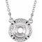 Collier semi-serti de 40 cm (16 pouces) en or blanc 14 carats, serti de diamants naturels ronds de 10 mm (0,07 carat au total)