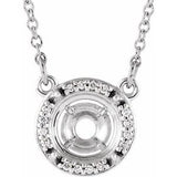 Collier semi-serti de 40 cm (16 pouces) en or blanc 14 carats, serti de diamants naturels ronds de 8 mm (0,05 carat au total) et de diamants naturels de 8 mm (8 mm), 0,05 carat au total.