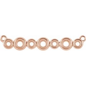 Centre de collier en or rose 14 carats, serti clos rond de 2,2 mm, pour diamant central.