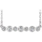 Collier en argent sterling serti clos de diamants naturels (0,05 carat au total), 40-45 cm