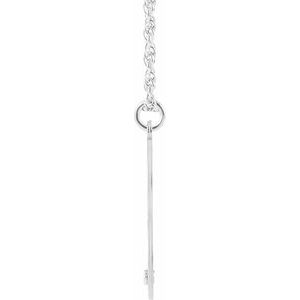 Collier 18 pouces en or blanc 10 carats avec initiale B en zircon bleu imitation gravable