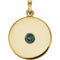 Pendentif disque en alexandrite naturelle jaune 14 carats