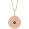 Collier en or rose 14 carats avec disque d'alexandrite de laboratoire de 40 à 45 cm