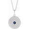 Collier en or blanc 14 carats avec disque de saphir bleu naturel de 40 à 45 cm (16 à 18 pouces).