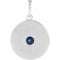 Pendentif disque en platine et saphir bleu naturel