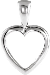 14K White Gold 15x10 mm Open Heart Pendant