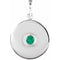 Pendentif disque en platine et émeraude naturelle