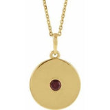 Collier avec pendentif disque en grenat naturel jaune 14 carats du Mozambique, 40-45 cm