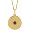 Collier avec pendentif disque en grenat naturel jaune 14 carats du Mozambique, 40-45 cm