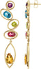 Boucles d'oreilles multi-pierres précieuses