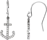 Boucles d'oreilles ancre ornées