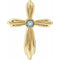 Pendentif croix en aigue-marine naturelle jaune 14 carats