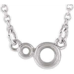 Monture de collier 16" sertie de diamants ronds de 3 mm en or blanc 14 carats, 16 pouces