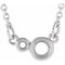 Monture de collier 18 pouces avec pendentif rond accentué de 3 mm en or blanc 14 carats