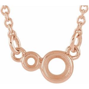 Monture de collier 18 pouces avec diamant rond de 3 mm en or rose 14 carats serti clos et accentué