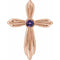 Pendentif croix en or rose 14 carats et améthyste naturelle