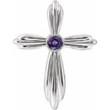 Pendentif croix en améthyste naturelle blanche 14 carats