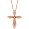 Collier croix en or rose 14 carats et citrine naturelle, 40-45 cm
