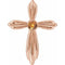 Pendentif croix en citrine naturelle rose 14 carats