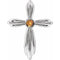 Pendentif croix en argent sterling et citrine naturelle