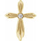 Pendentif croix en or jaune 14 carats serti de diamants naturels (0,06 carat au total).