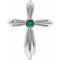 Pendentif croix en platine et émeraude de laboratoire