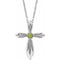 Collier croix en argent sterling et péridot naturel, 40-45 cm