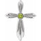 Pendentif croix en péridot naturel blanc 14 carats