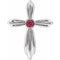 Pendentif croix en or blanc 14 carats avec rubis naturel