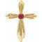Pendentif croix en rubis jaune 14 carats de synthèse