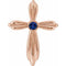 Pendentif croix en saphir rose 14 carats de laboratoire